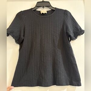 Sezane short sleeve top black small